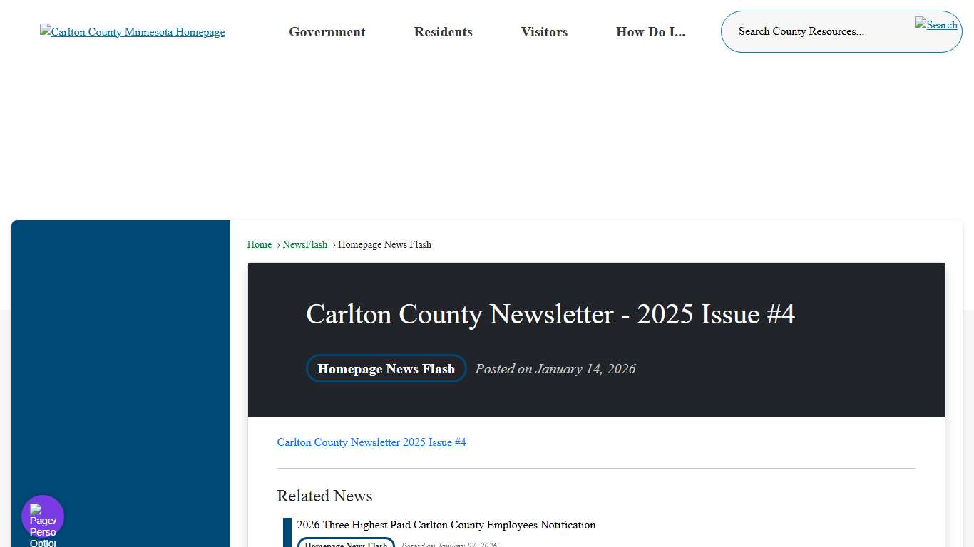 Carlton County Newsletter - 2025 Issue #4 • Carlton County, MN