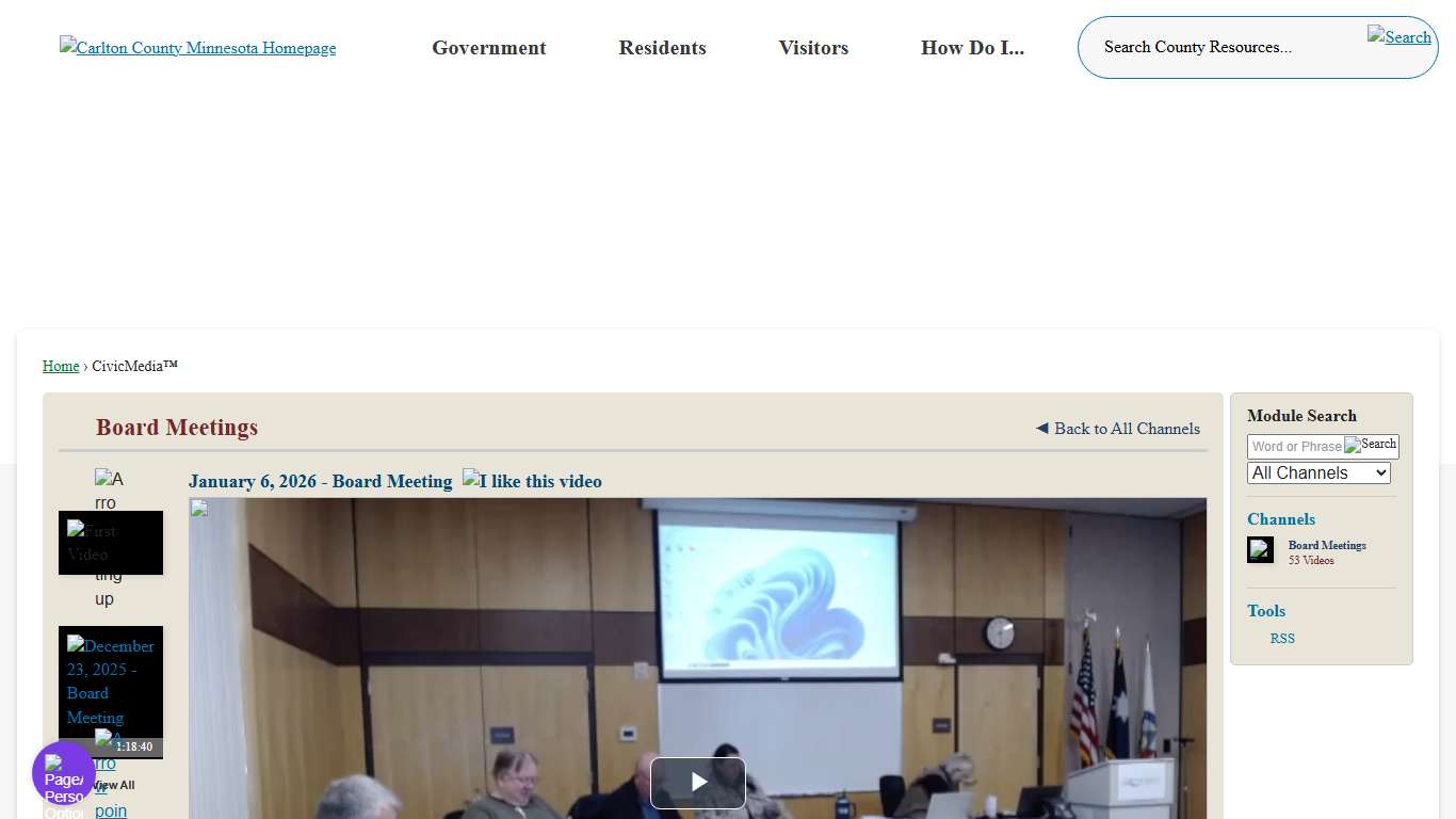 CivicMedia™ • Carlton County, MN • CivicEngage